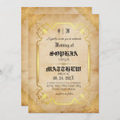 Customizable Medieval Gold Wedding Einladung (Vorne/Hinten)