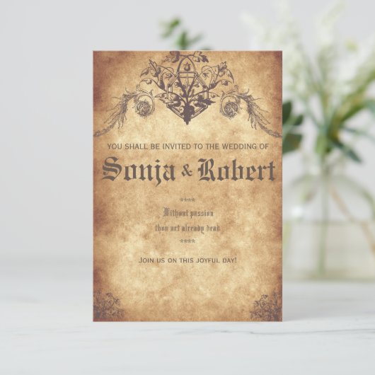 Customizable Medieval Wedding (no seal) Einladung (Stehend Vorderseite)