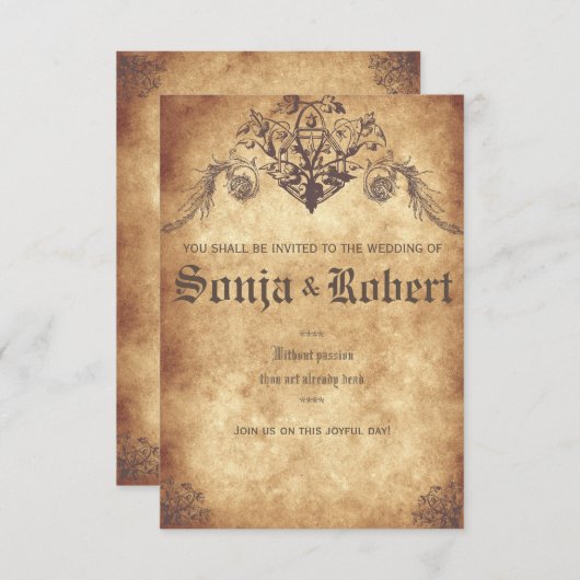 Customizable Medieval Wedding (no seal) Einladung (Vorne/Hinten)