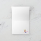 Customizable Mermaid Birthday Girls Dankeskarte (Innenseite)