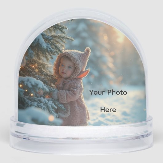 Customizable Merry Christmas Schneekugeln (Vorderseite)