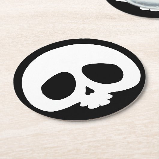 Customizable Mini Skull Runder Pappuntersetzer (Angewinkelt)
