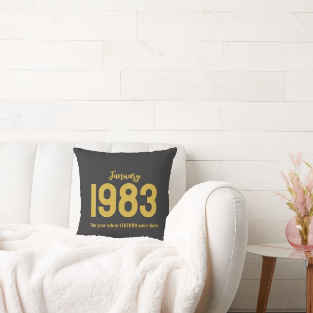 Customizable month year text legend gift kissen (Liege)