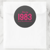 Customizable month year text legend gift runder aufkleber (Tasche)