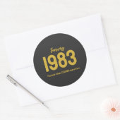 Customizable month year text legend gift runder aufkleber (Umschlag)