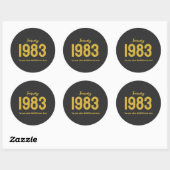 Customizable month year text legend gift runder aufkleber (Blatt)