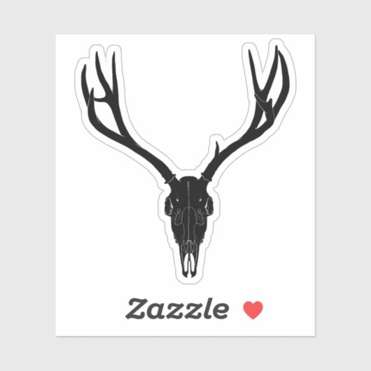 Customizable Mule Deer Skull Aufkleber (Blatt)