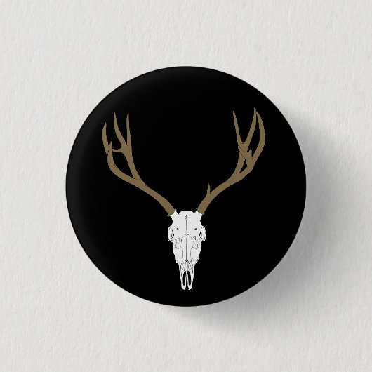Customizable Mule Deer Skull Button (Vorderseite)