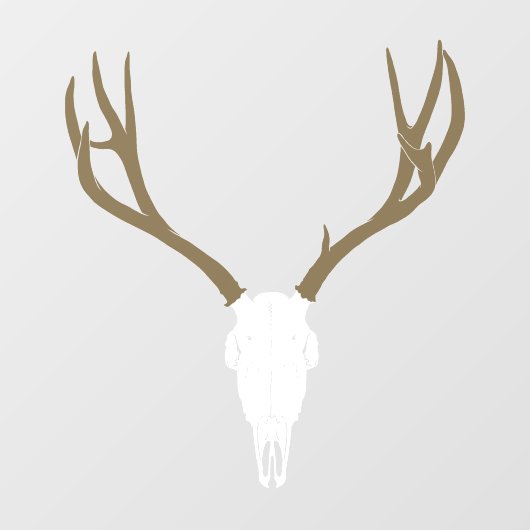 Customizable Mule Deer Skull Fensteraufkleber (Blatt)