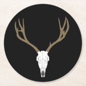 Customizable Mule Deer Skull Runder Pappuntersetzer (Vorderseite)