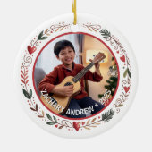 Customizable Music Teacher Student Photo Keramik Ornament (Hinten)