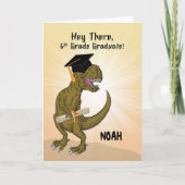 Customizable Name 6th Grad Graduierung T-Rex Karte (Vorderseite)