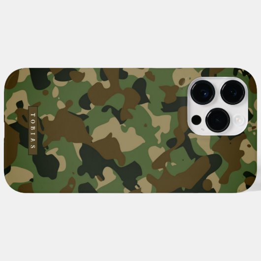 Customizable Name Camouflage Military Kaki Brown Case-Mate iPhone Hülle (Rückseite (Horizontal))