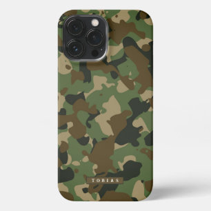 Customizable Name Camouflage Military Kaki Brown iPhone 13 Pro Max Hülle