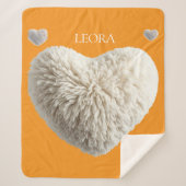 Customizable Name Fluffy Heart Blanket Sherpadecke (Vorderseite)
