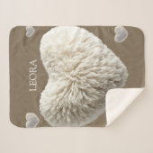 Customizable Name Fluffy Heart Blanket Sherpadecke (Vorderseite (Horizontal))