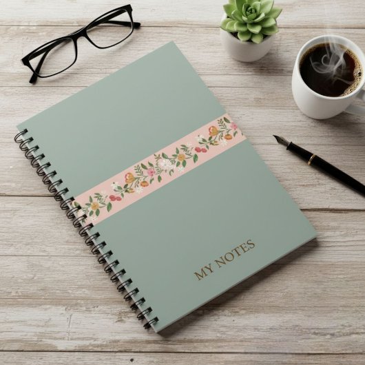 Customizable notebook / Elegant notebook / Floral Notizblock