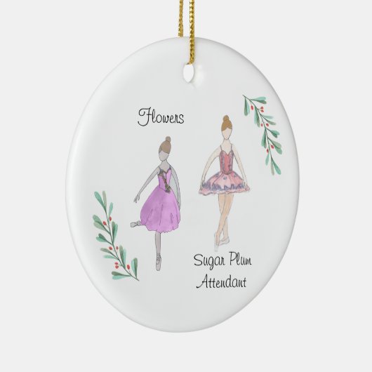 Customizable Nutcracker Flowers/Sugar Plum Keramik Ornament (Rechts)