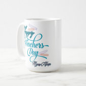 Customizable Pastel Blue Happy Teachers Day Kaffeetasse (Vorderseite Links)