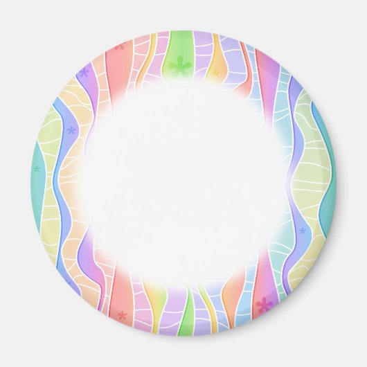 Customizable PASTEL RAINBOW STRIPES MAGNETS Magnet (Vorne)