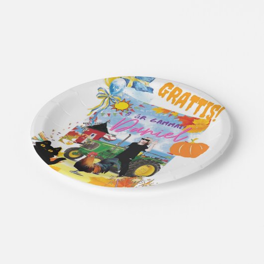 Customizable Personalisated  Birthday Design  Pappteller (Schrägansicht)
