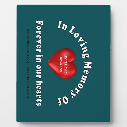 Customizable Personalized Memorial Fotoplatte (Vorderseite)