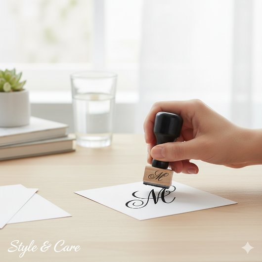 Customizable Personalized Stylish Monogram Gummistempel