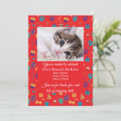 Customizable Pet Birthday Party Invitation Einladung (Stehend Vorderseite)
