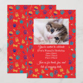 Customizable Pet Birthday Party Invitation Einladung (Vorne/Hinten)