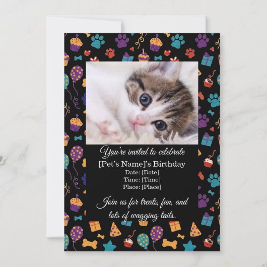 Customizable Pet Birthday Party Invitation Einladung (Vorderseite)