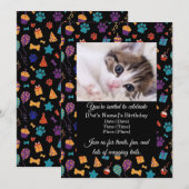 Customizable Pet Birthday Party Invitation Einladung (Vorne/Hinten)