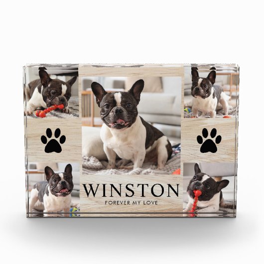 Customizable Pet Dog Memorial Keepsake Fotoblock (Vorderseite)