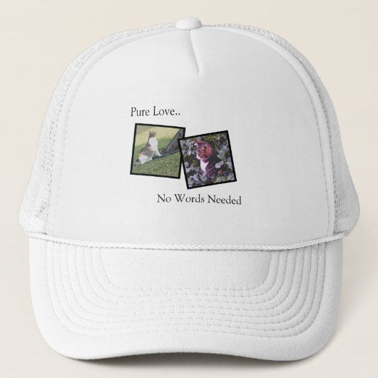 Customizable Pet Lover Photo Hat Truckerkappe (Vorderseite)