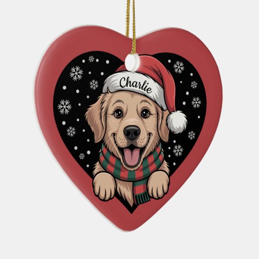 Customizable Pet Name Christmas Keramik Ornament (Rechts)