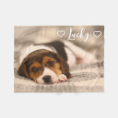 Customizable Pet Photo and Name Fleecedecke (Vorderseite (Horizontal))