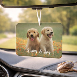 Customizable Pet Photo With Customizable Name Text Autolufterfrischer