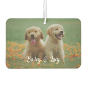 Customizable Pet Photo With Customizable Name Text Autolufterfrischer (Rückseite)