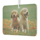 Customizable Pet Photo With Customizable Name Text Autolufterfrischer (Links)