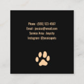 Customizable Pet Sitter Photo Business Card Quadratische Visitenkarte (Rückseite)