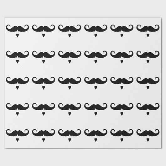 Customizable Petite Handlebar Moustache Geschenkpapier (Flach)