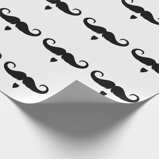 Customizable Petite Handlebar Moustache Geschenkpapier (Ecke)