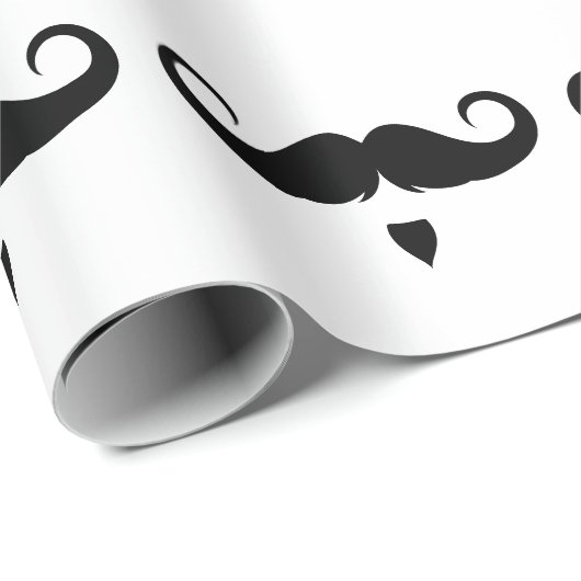 Customizable Petite Handlebar Moustache Geschenkpapier (Rolleneckpunkt)