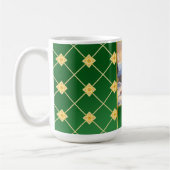 Customizable Photo Elegant Green & Gold Christmas Kaffeetasse (Links)