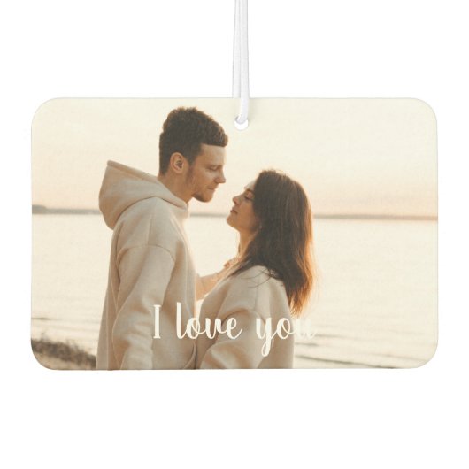 Customizable Photo 'I Love You' Valentine's Day  Autolufterfrischer (Vorderseite)