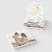 Customizable Photo 'I Love You' Valentine's Day  Steinuntersetzer (Seitenansicht)