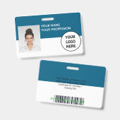 Customizable Photo ID Badge – Editable Name, Ausweis (Vorder- & Rückseite)