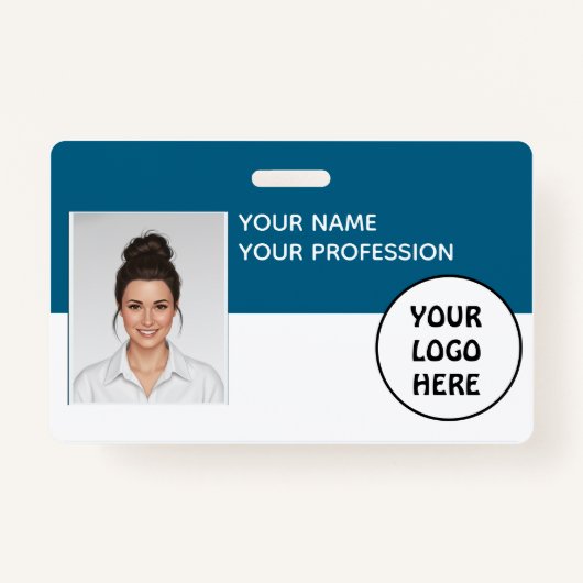 Customizable Photo ID Badge – Editable Name, Ausweis (Vorderseite)