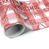 Customizable Photo & Name Christmas Check Ribbon Geschenkpapier (Rolleneckpunkt)