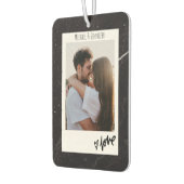 Customizable Photo & Names, Black Valentine's Day Autolufterfrischer (Links)