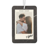 Customizable Photo & Names, Black Valentine's Day Autolufterfrischer (Rückseite)